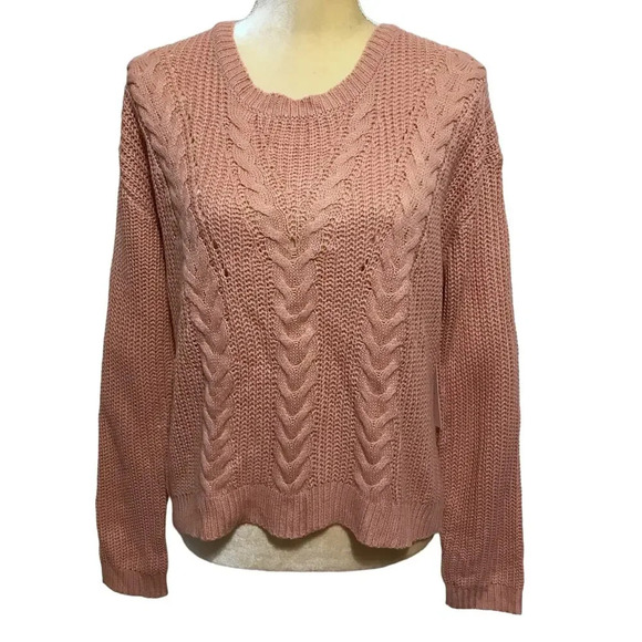 Crave Fame NWT Rose Pink Knit Sweater Juniors L - Picture 1 of 10